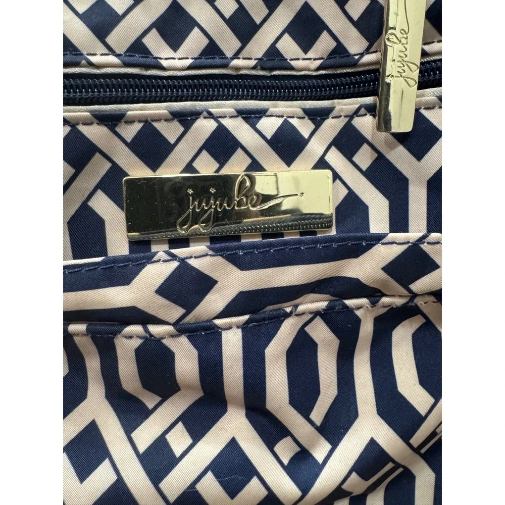 Jujube BFF Diaper Bag Duchess‎ Navy Cream Geometric Backpack Messenger Bag